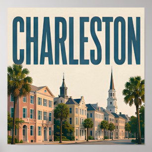 Poster Charleston Voyage Élégance du Sud