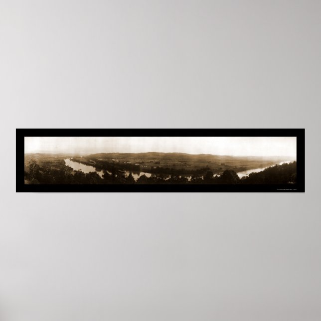 Poster Charleston West Virginia River View Photo 1913 (Devant)