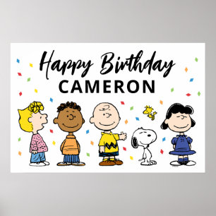 Poster Charlie Brown et Gang Confetti