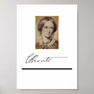 Poster Charlotte Brontë portrait et signature