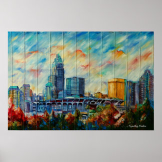 Poster Charlotte, Caroline du Nord toile Skyline Imprimer
