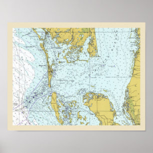 Poster Charlotte Harbor Florida Nautical Map