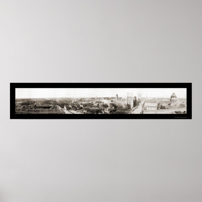 Poster Charlotte NC Panorama Photo 1918 (Devant)