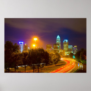 Poster Charlotte NC Skyline