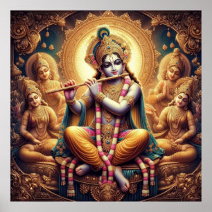 Poster Charmant Sri Krishna Murlimanohar lumineux détaill