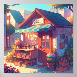 Poster Charmante Petite Entreprise Anime Art