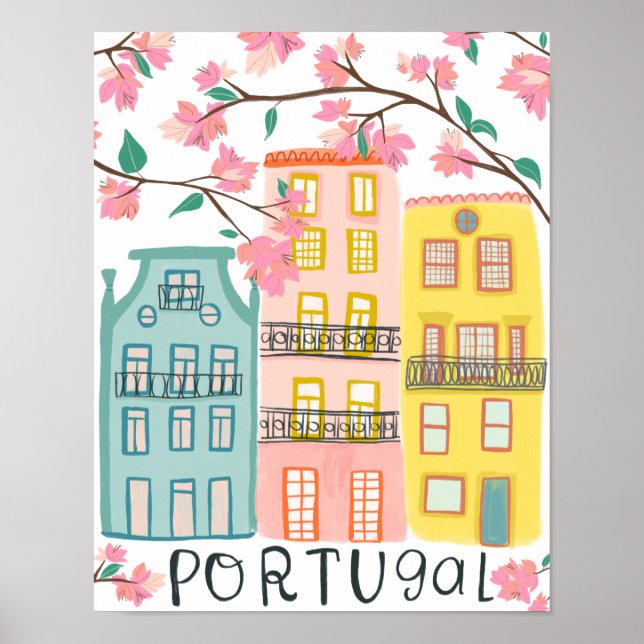 Poster Charmante Portugal maisons artisanales (Devant)