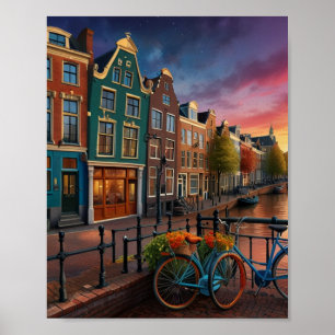 Poster Charmante ville d'Amsterdam
