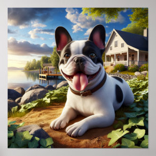 Poster Charme du chien des taureaux français dans une cam