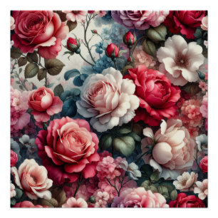 Poster Charme floral de la rose intemporelle