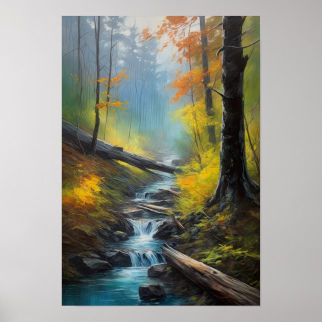Poster Charme paisible de la forêt luxuriante (Devant)