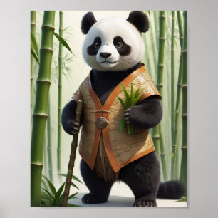 Poster Charme Panda En Bambou