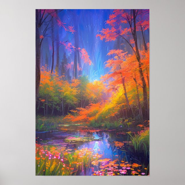 Poster Charme surélevé dans le marécage de Forêt Profonde (Devant)