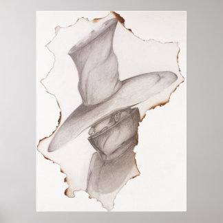 Poster Charme victorien : Portrait de papier brûlé sur