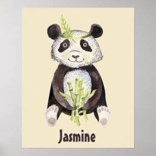 Poster Charming Boho Panda personnalisé
