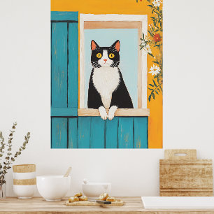 Poster Charming Chat in Window