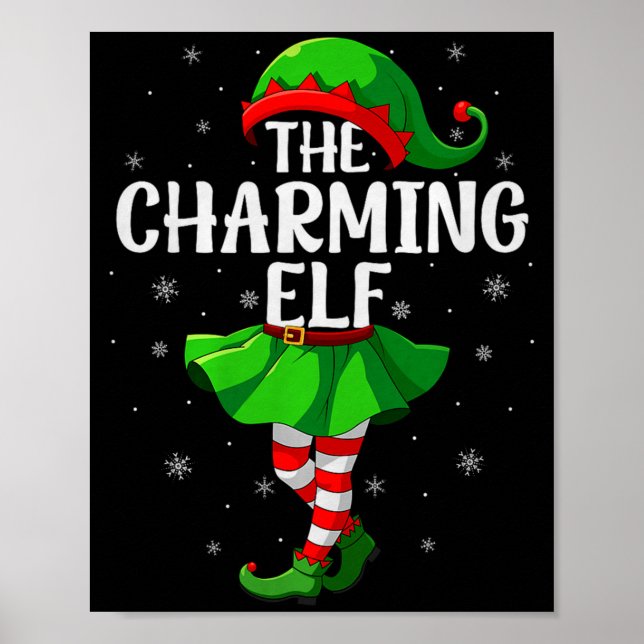 Poster Charming Elf Christmas Girls Women Elf Squad Xmas  (Devant)