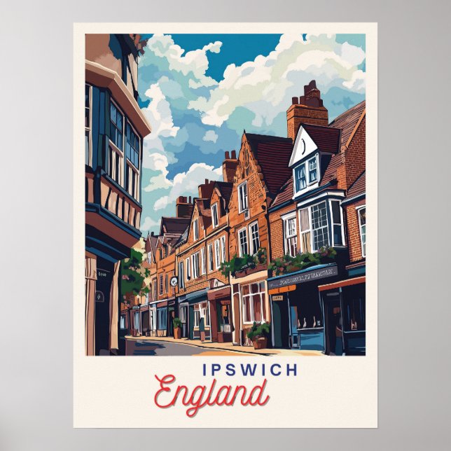 Poster Charming Ipswich Angleterre (Devant)