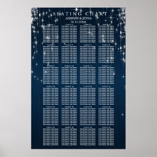 Poster Charming Star Struck Mariage - 24 Seating Chart