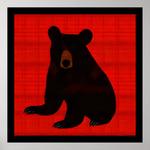 Poster Charming Story Book Black Bear Cub