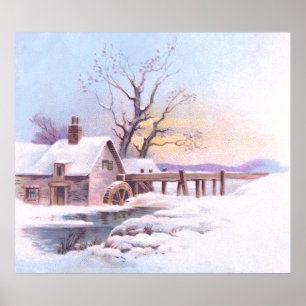 Poster Charming Winter Scène 3