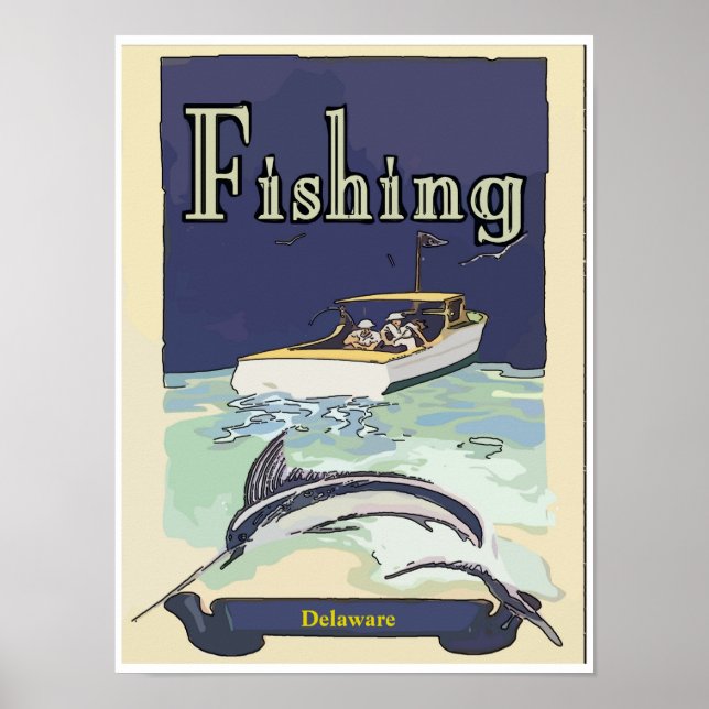 Poster Charte de pêche Delaware (Devant)