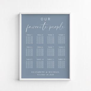 Poster Chartre de placement de mariage chic poussiéreux b