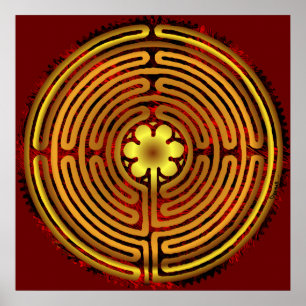Poster Chartres Labyrinth Flamme d'incendie Imprimer