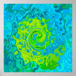 Poster Chartreuse Groovy et Tourbillon de Liquide Aquamar