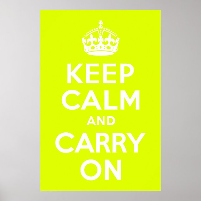 Poster Chartreuse Keep Calm and Carry On (Devant)