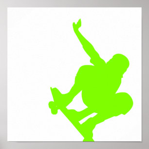 Poster Chartreuse, Neon Green Skater