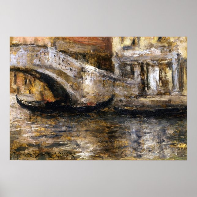 Poster Chase - Gondolas le long du canal vénitien, 1913 (Devant)