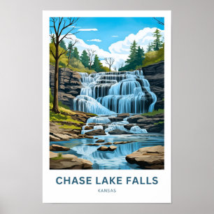 Poster Chase Lake Falls Kansas