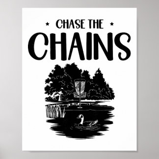 Poster Chase The Chains Disc Golf Frisbee Art 