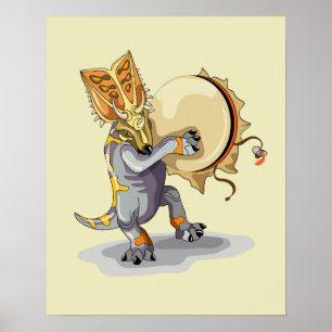 Poster Chasmosaurus Dansant Un Rituel De Shaman