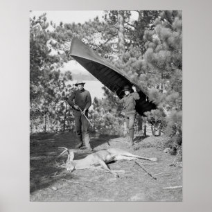 Poster Chassant dans l'Adirondacks, 1902. Photo vintage