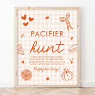 Poster Chasse à la tétine de bébé Cutie Pie d'automne Jeu