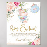 Chasse à l'anneau de fête prénuptiale de thé flora