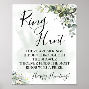 Poster Chasse à l'anneau Eucalyptus verdure succulent pan