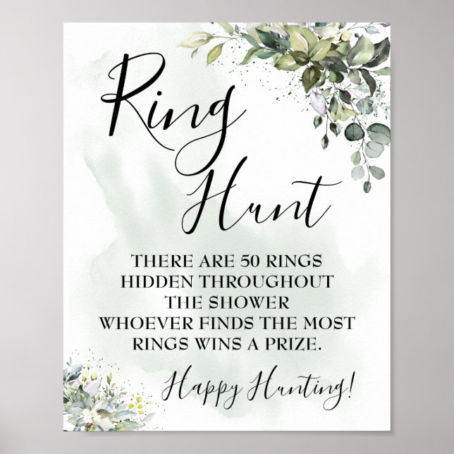 Poster Chasse à l'anneau Eucalyptus verdure succulent pan (Devant)