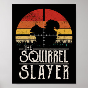 Poster Chasse à l'écureuil de style rétro vintage Sunset