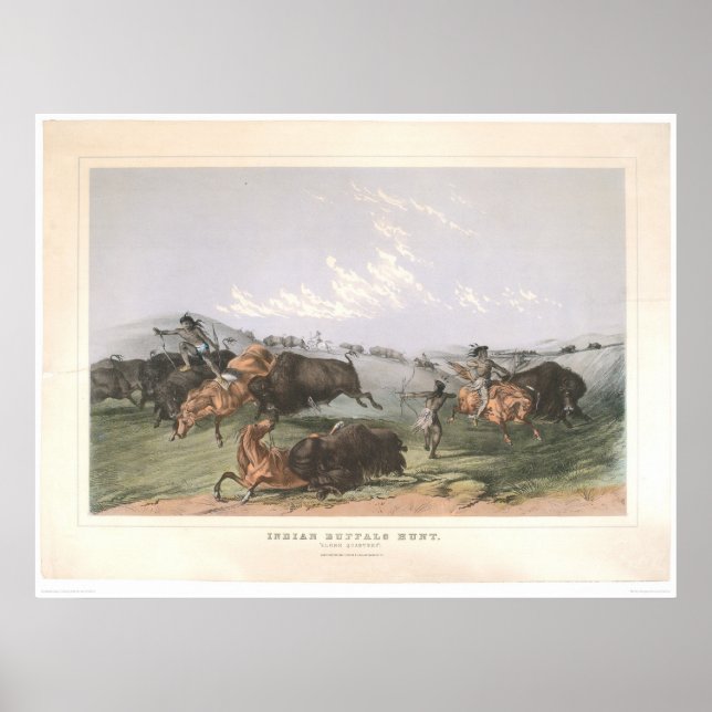 Poster Chasse au bison indien : "Quartiers fermés" (0743A (Devant)
