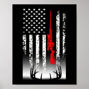 Poster Chasse au cerf Chasse au drapeau américain