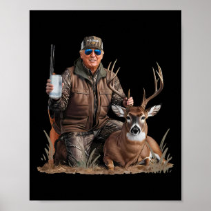 Poster Chasse au cerf Trump Donald Trump camouflage Old S
