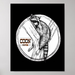 Poster Chasse au cocon Night Life Treed Life Raccoon Hunt