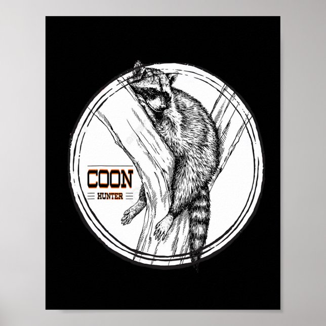 Poster Chasse au cocon Night Life Treed Life Raccoon Hunt (Devant)