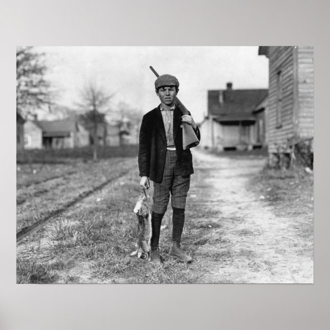 Poster Chasse au lapin, 1908. Photo vintage (Devant)