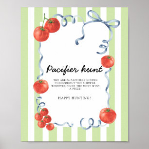 Poster Chasse au Pacifique du Baby shower de tomate