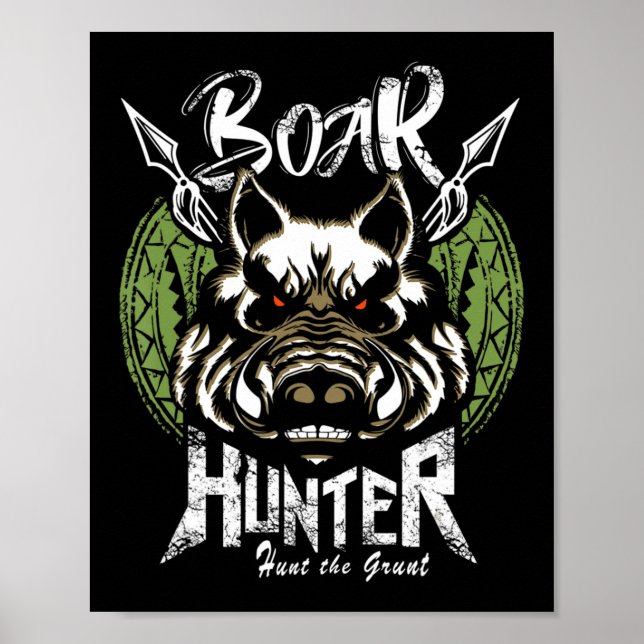 Poster Chasse au porc amusant Chasseur de sanglier cadeau (Devant)