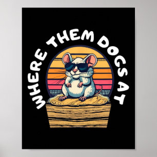 Poster Chasse Au Rat Drôle - Joli Rat Dans Les Sungles À 